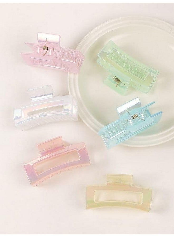 Plenteous Big Hair Claw Clips Large Butterfly Hair Clips For Women's 3.6" Large Jelly Clip Larger Size Hair Clip For Girls Hair Accessories For Long Thick Hair, 3 pc Multi Color. - Image 3