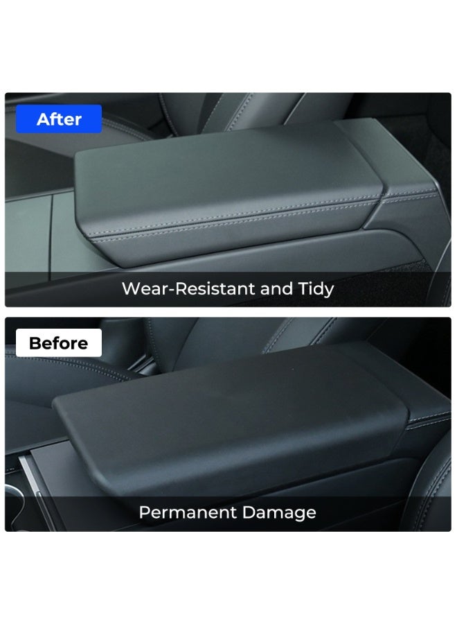 فيتوسي غطاء الرفيف المركزي للسيارة مناسب لـ تسلا مودل 3 2025 2024 هايلاند و مودل Y جونيبر 2025–2026 – محافظ للمنصة المركزية المتينة، قطعة إضافية داخلية للسيارة مقاومة للخدوش، اللون الأسود - Image 2