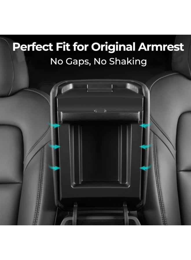 فيتوسي غطاء الرفيف المركزي للسيارة مناسب لـ تسلا مودل 3 2025 2024 هايلاند و مودل Y جونيبر 2025–2026 – محافظ للمنصة المركزية المتينة، قطعة إضافية داخلية للسيارة مقاومة للخدوش، اللون الأسود - Image 4