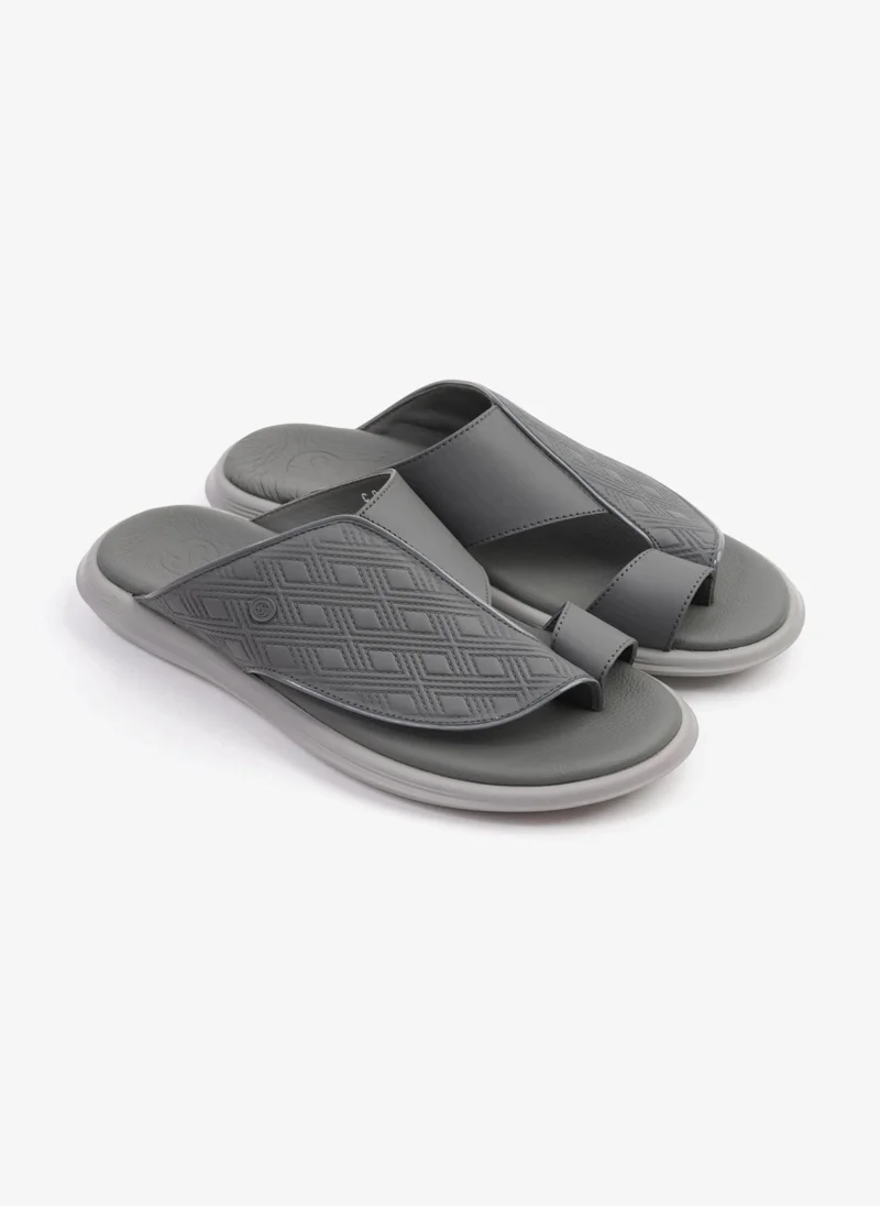 Comfort Plus COMFORT PLUS ARABIC SANDALS MEN'S GEOMETRIC PATTERN SANDALS DARK- GREY