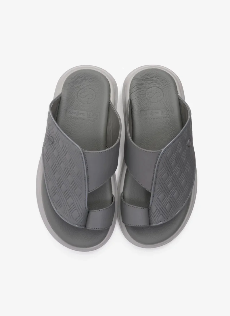 Comfort Plus COMFORT PLUS ARABIC SANDALS MEN'S GEOMETRIC PATTERN SANDALS DARK- GREY