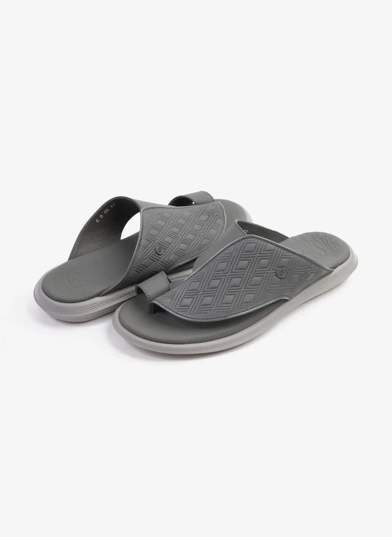 Comfort Plus COMFORT PLUS ARABIC SANDALS MEN'S GEOMETRIC PATTERN SANDALS DARK- GREY