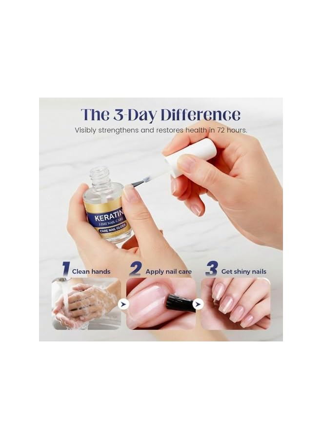 FLEXQW Keratin Nail Care Oil - 2-Pcs丨 Natural Cuticle oil Strengthens Nails & Glossy丨Keratin, Complex Amino Acid & Multi-Plant Serum丨Deeply Repair Dry, Weak Nails - Image 3