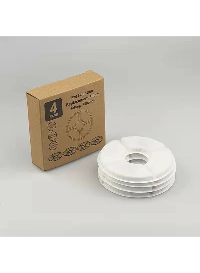 4Pcs Round 127x38mm Activated Carbon Water Filter for Cat Fountain Replacement - Image 1