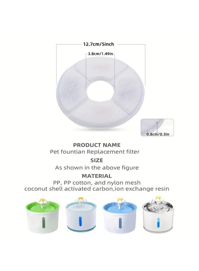 4Pcs Round 127x38mm Activated Carbon Water Filter for Cat Fountain Replacement - Image 3