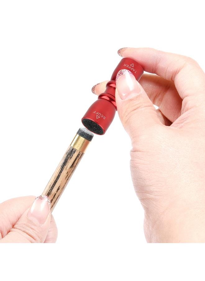 Thoraya Portable Mini Billiard Cue Tip Tool Pool Stick Shaper Repair Scuffer Pick Accessory (Red)  - Image 2
