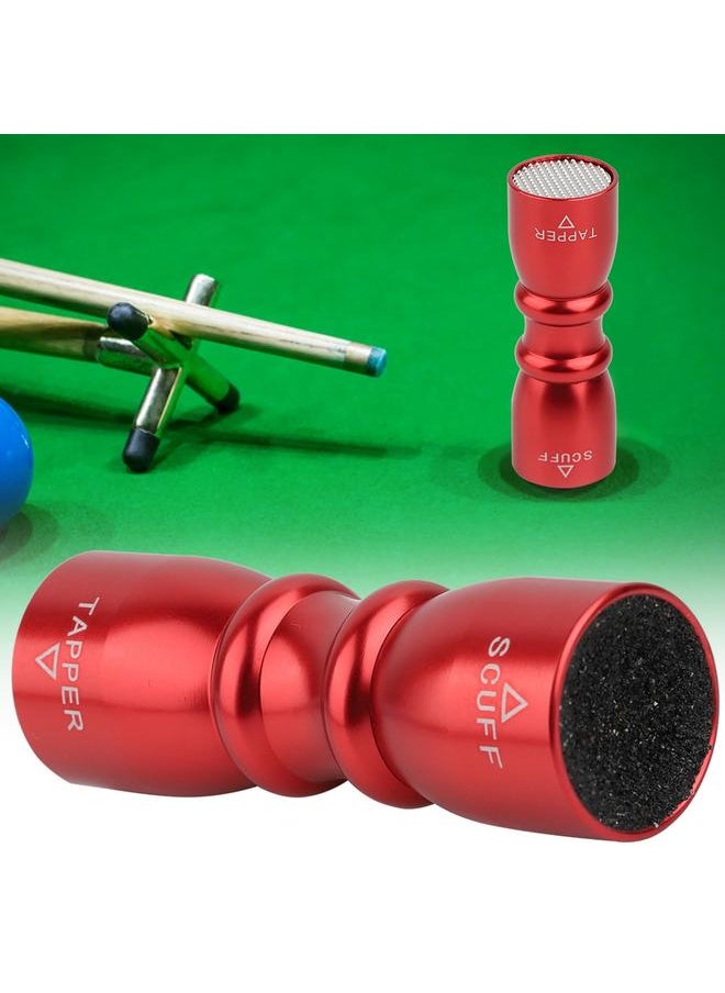 Portable Mini Billiard Cue Tip Tool Pool Stick Shaper Repair Scuffer Pick Accessory (Red)