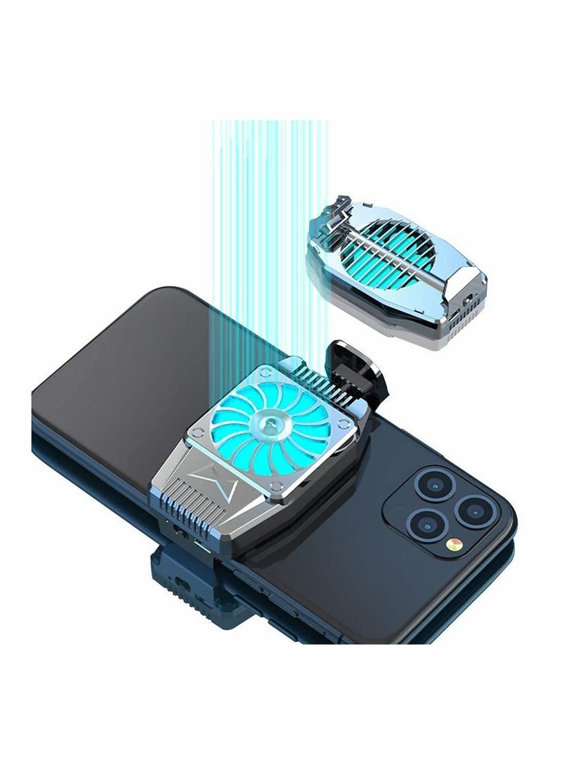 Cell Phone Cooler, Mobile Phone Radiator for Playing Games Watching Videos with LED Light, Cooler Controller Compatible for Universal iPhone/Android Smartphone  - Image 1