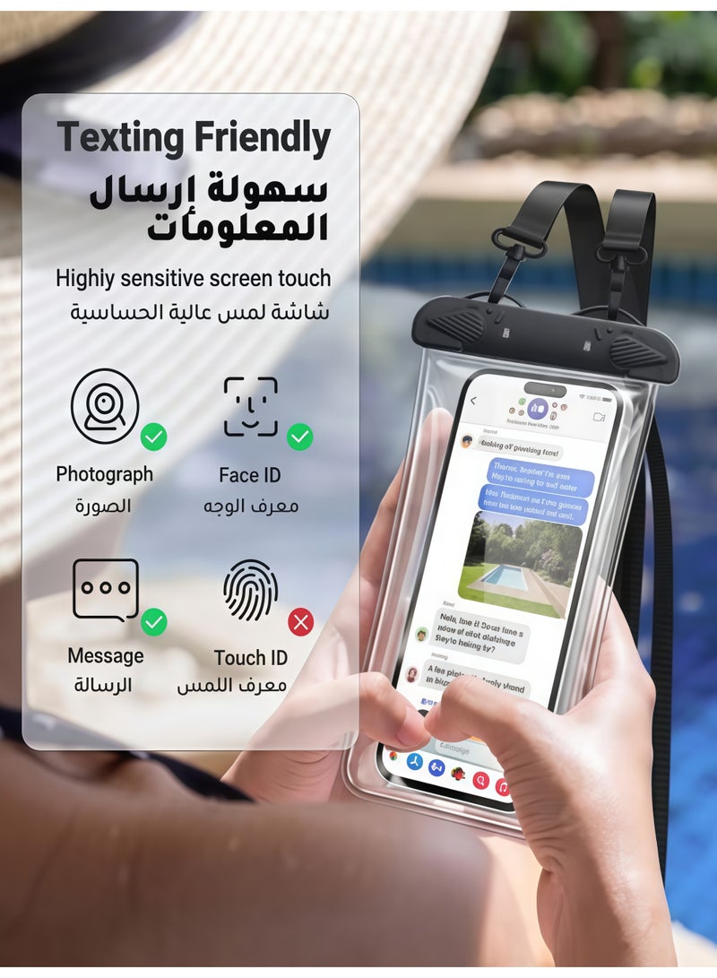 ZAFRA Crossbody Waterproof Phone Pouch with Adjustable Strap, Touch Sensitive Waterproof Phone Case, Transparent Dry Bag for Swimming, Beach, Diving & Outdoor Activities - Image 2
