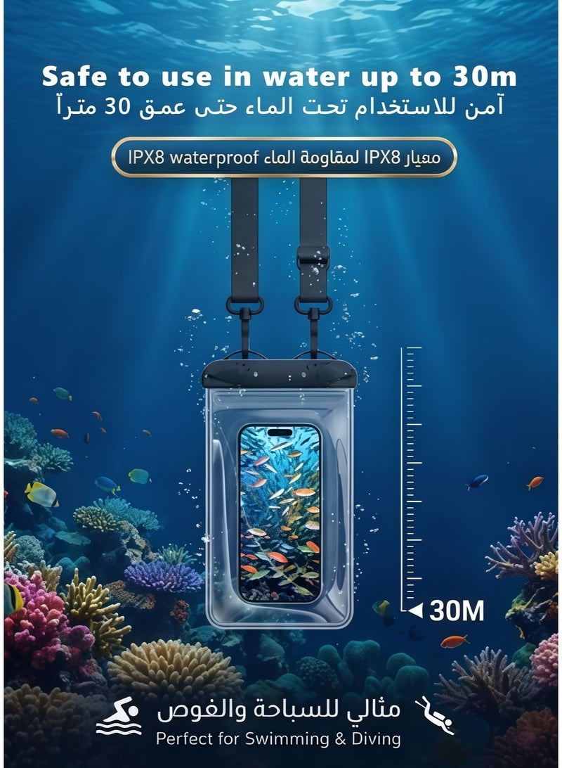 ZAFRA Crossbody Waterproof Phone Pouch with Adjustable Strap, Touch Sensitive Waterproof Phone Case, Transparent Dry Bag for Swimming, Beach, Diving & Outdoor Activities - Image 3