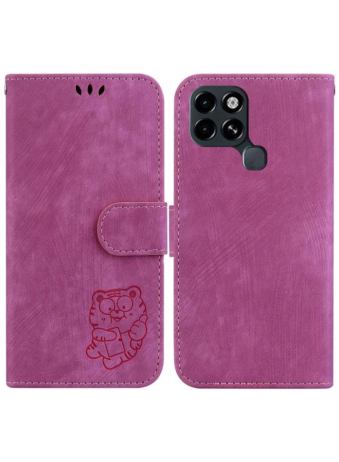 Zaboon Case For Infinix Smart 6 Little Tiger Embossed Leather Phone Case - Image 1