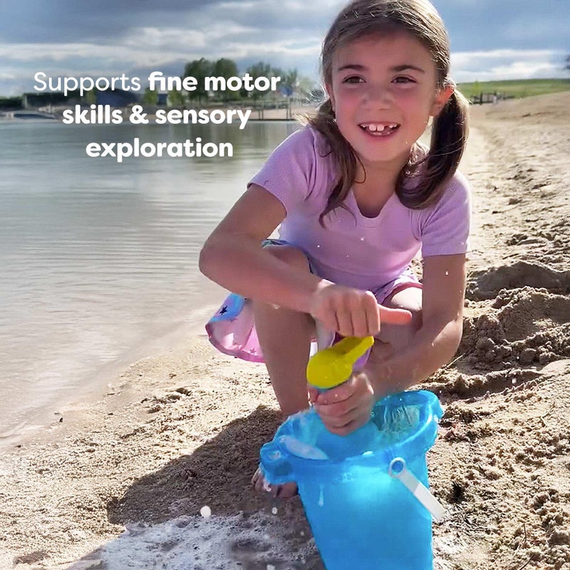 HABA Toddler Bath Toys: Bubble Bath Whisk for Sensory Play, Bubble Maker for Bathtub and Fun Beach and Water Toys for Toddlers, Yellow - Image 5