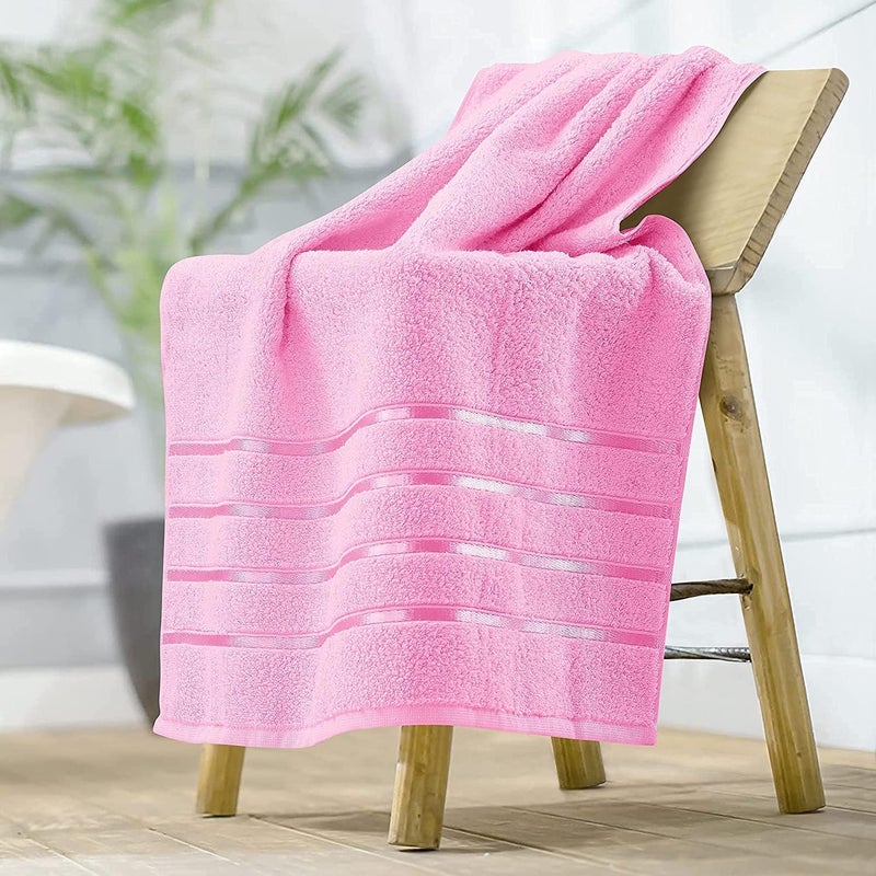 DRYHUG 100 Cotton Towels for Bath Towels for Bath Large Size Bath Towel Soft Absorbent 450 GSM 1 Piece Bath Towel for MenWomen Urban Comfort 70 cms x 140 cms Pink