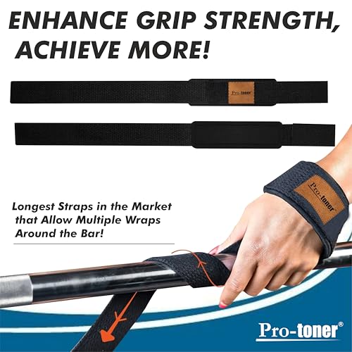 Protoner Weight Lifting Straps, Wrist Support for Gym, 2-Piece - Image 4