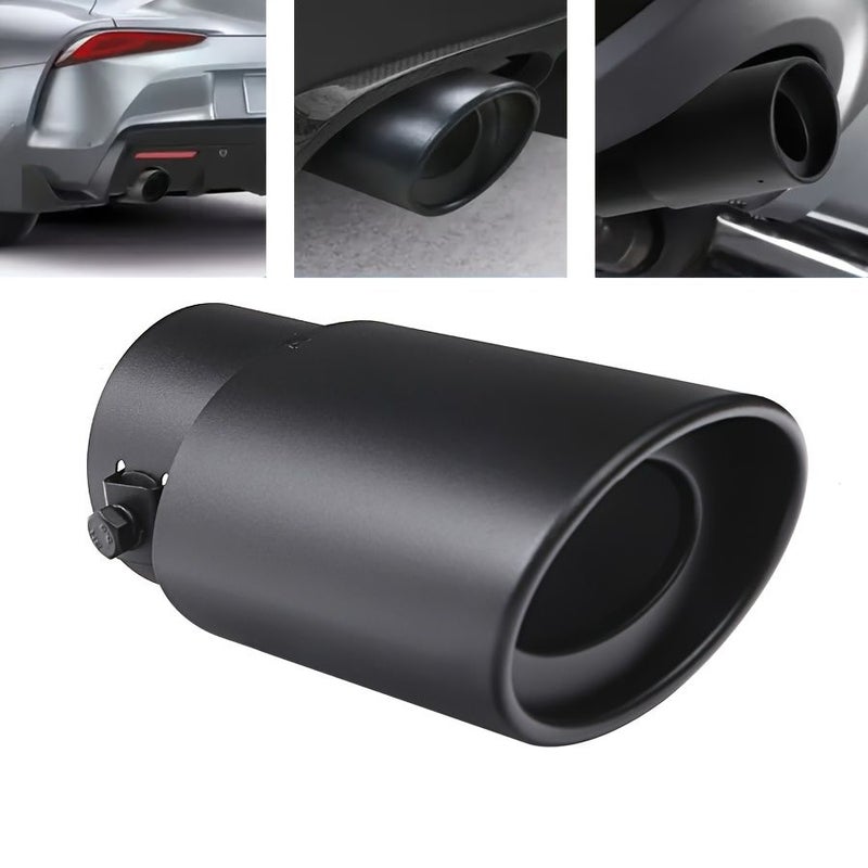 High Performance Stainless Steel Car Exhaust Tailpipe Black Curved Stylish Heat Resistant Easy Installation Vehicle Accessory Upgrade Modifcation - Image 1