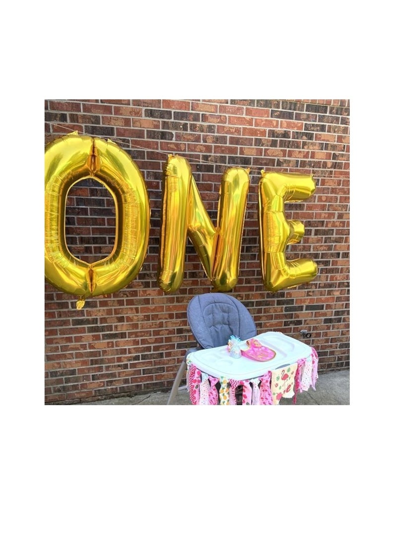 Party with Emma - Gold Letter A to Z Balloons 32 inch Large Alphabet Balloons Gold Helium Foil Letter Balloon Banner for Birthday Party Anniversary Wedding Decoration (Gold-C) - Image 1