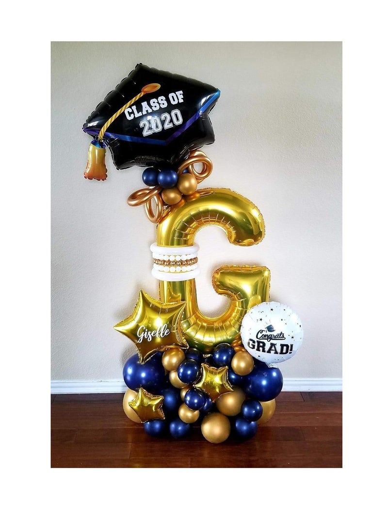 Party with Emma - Gold Letter A to Z Balloons 32 inch Large Alphabet Balloons Gold Helium Foil Letter Balloon Banner for Birthday Party Anniversary Wedding Decoration (Gold-C) - Image 1