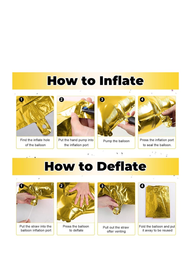 Party with Emma - Gold Letter A to Z Balloons 32 inch Large Alphabet Balloons Gold Helium Foil Letter Balloon Banner for Birthday Party Anniversary Wedding Decoration (Gold-C) - Image 1