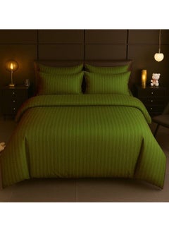 MAXQON 6-Piece Duvet Cover Set – Includes 1 Duvet Cover, 1 Fitted Sheet & 4 Pillowcases – King/Queen/Single Sizes, Color Olive  - Image 1