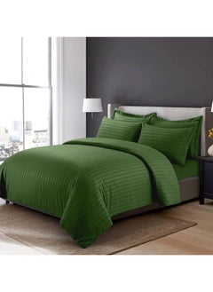 MAXQON 6-Piece Duvet Cover Set – Includes 1 Duvet Cover, 1 Fitted Sheet & 4 Pillowcases – King/Queen/Single Sizes, Color Olive  - Image 2