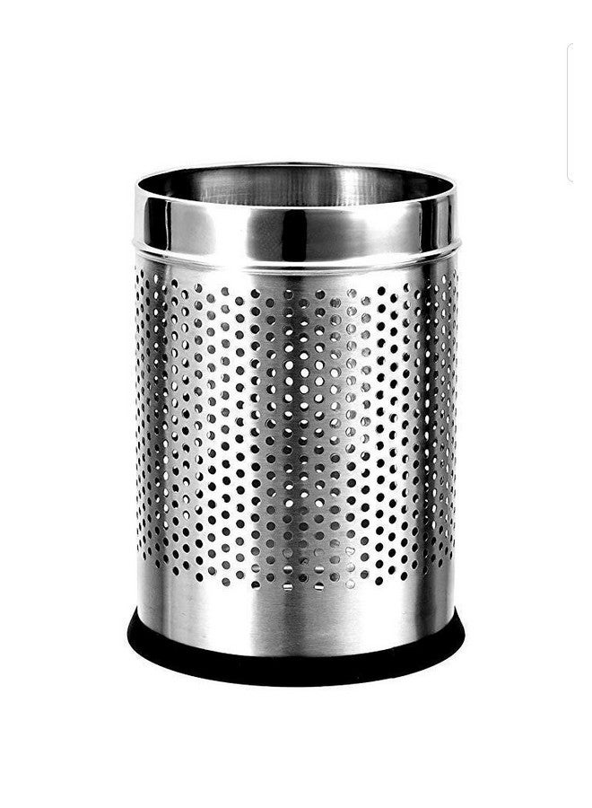 OPR Stainless Steel Open Perforated Dustbin| Steel Dustbin For Home, Bedroom, Rooms, Office, Kitchen, Bathroom- (8 X 12 In. -10 Liter) - Image 1