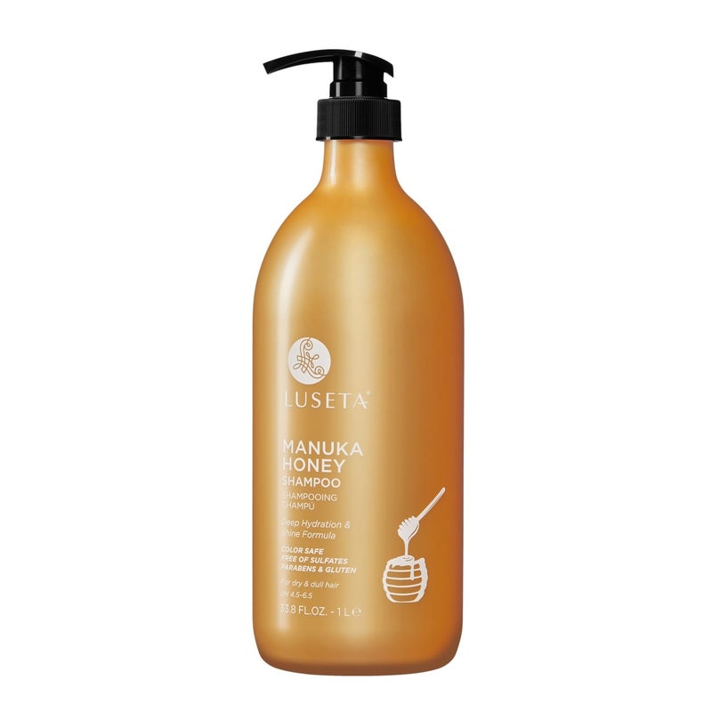 L LUSETA Luseta Manuka Honey Shampoo Moisturizing for Dry Damaged Hair Hydrating Formula Repairs Frizz, Adds Shine for Dull Hair 33.8oz - Image 1
