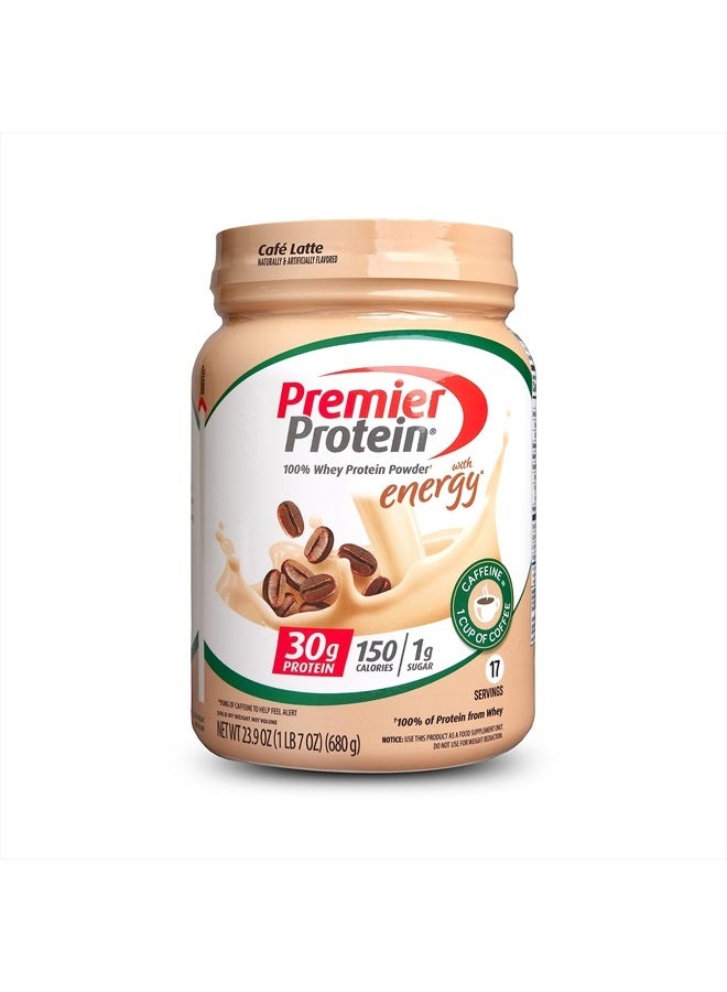 Premier Protein Powder, Cafe Latte, 30g Protein, 1g Sugar, 100% Whey Protein, Keto Friendly, No Soy Ingredients, Gluten Free, 17 Servings, 23.9 Ounce (Pack of 1) - Image 1