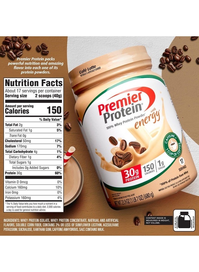 Premier Protein Powder, Cafe Latte, 30g Protein, 1g Sugar, 100% Whey Protein, Keto Friendly, No Soy Ingredients, Gluten Free, 17 Servings, 23.9 Ounce (Pack of 1) - Image 5