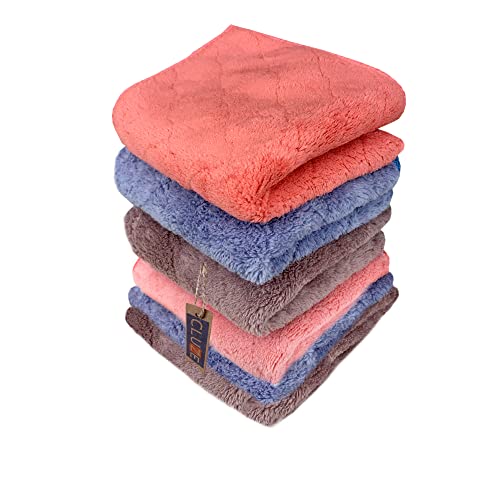 CLUZE Microfiber Face Towel/Handkerchief For Women/Girls/Kids - Super Soft, Absorbent Hanky- Ladies Soft Rumal (Set Of 6 Pc), 400 TC,Multicolor - Image 1