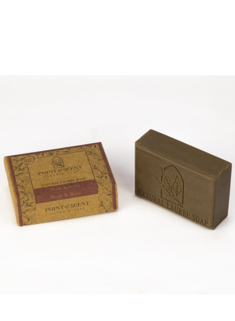 POINT of SCENT Natural Laurel Soap Musk Rose essence 125GR - Image 1