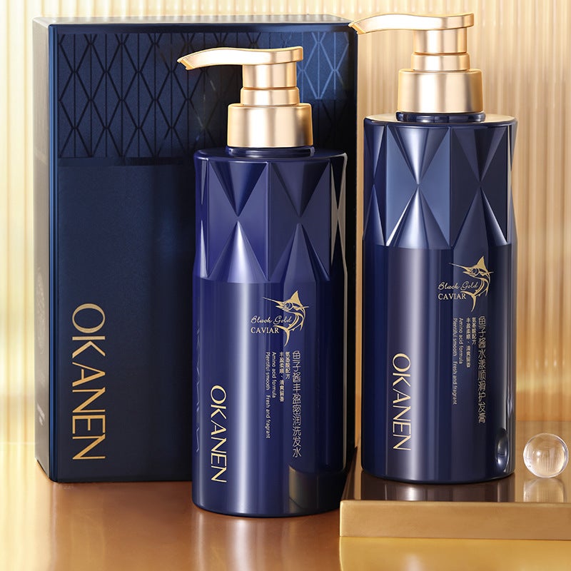 Ogalaini Caviar Shampoo Smooth Conditioner Shower Gel Care Set Oil Control Anti-Dandruff Shampoo(Caviar Shui Yang smooth hair cream 500ml) - Image 2