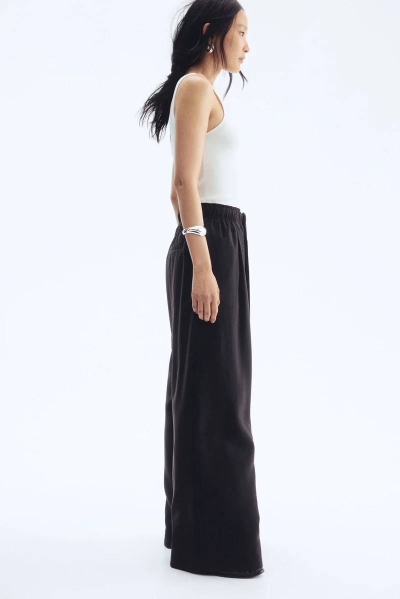 H&M Wide tie-belt trousers