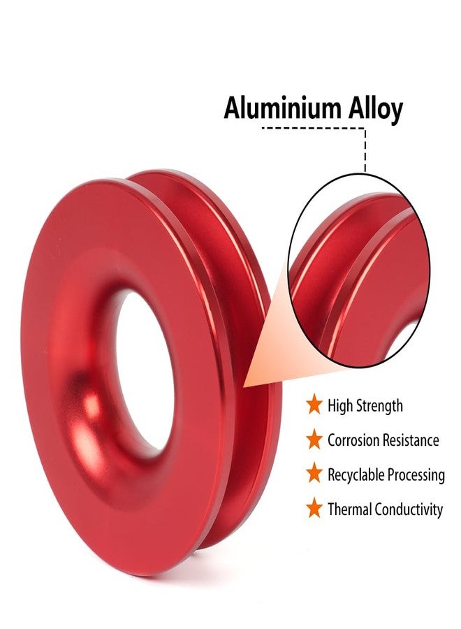 BARTOO ونش بارتو 66000 رطل، حلقة سحب مع قطعتين من حبل الونش الناعم 1/2 بوصة × 22 بوصة، ملحقات سحب لمركبات الطرق الوعرة ATV وUTV وSUV والشاحنات، أحمر - Image 3