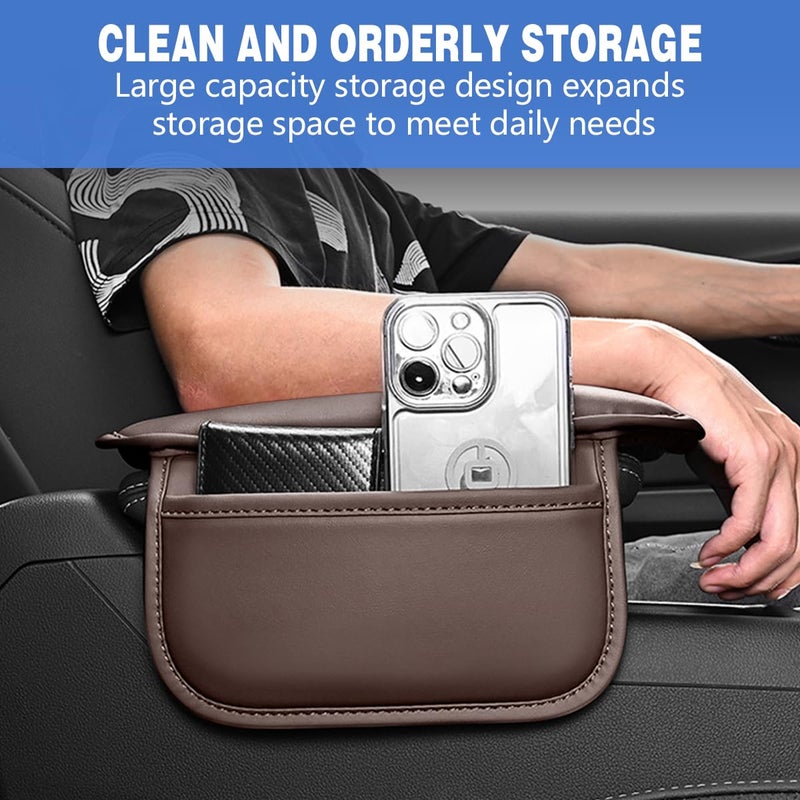 Bittwee Car Center Console Cover, Leather Vehicle Arm Rest Cushion Mat with Storage Pocket, Waterproof Anti-Scratch Auto Interior Armrest Pad Accessiories Universal for SUV, Truck, RV（Coffee） - Image 4