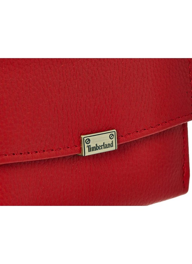 Timberland Womens Leather Rfid Small Indexer Snap Wallet Billfold Red One Size Us  - Image 3