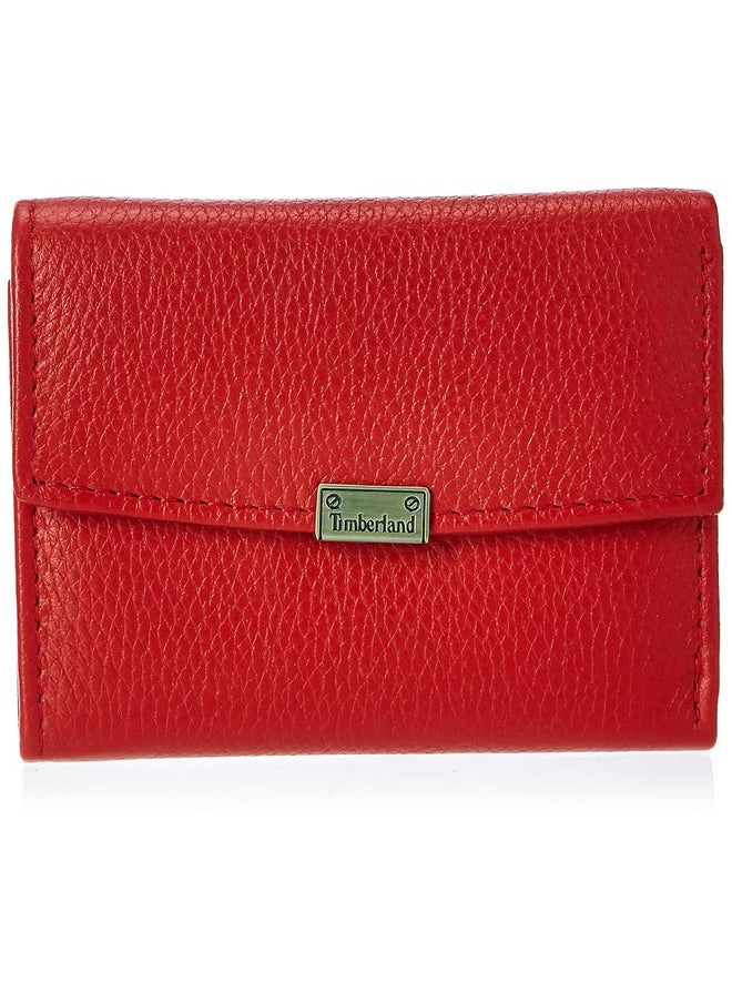 Timberland Womens Leather Rfid Small Indexer Snap Wallet Billfold Red One Size Us  - Image 1