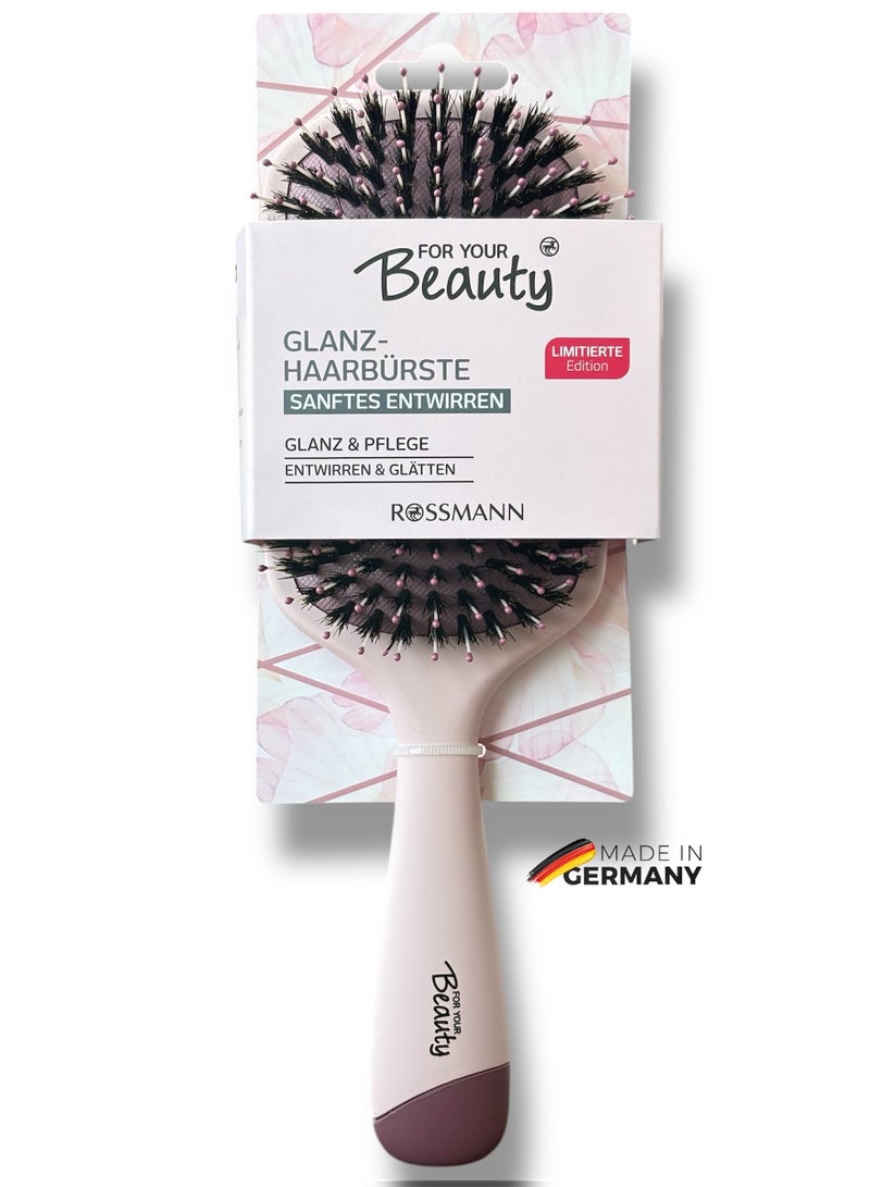 ROSSMANN German Brand -For Your Beauty Paddle Hair brush - Gentle Detangling and Smoothing, Hair brush, made in Germany - Image 1
