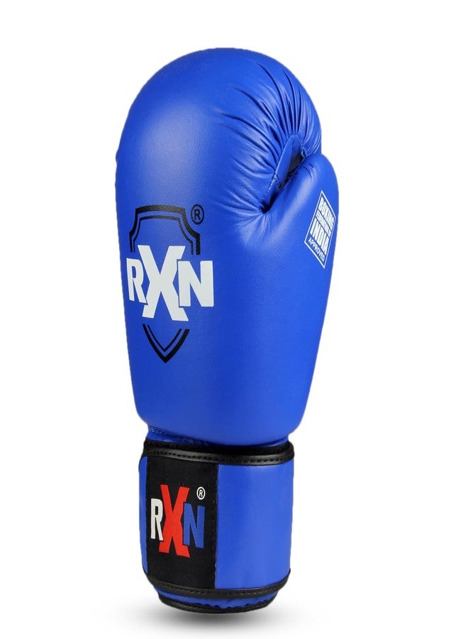 RXN Professional Amateur Competition Leather Boxing Gloves (Blue-8OZ) - Image 5