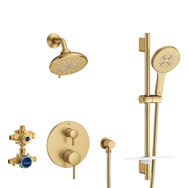 Grohe 29431GN0 Timeless Pressure Balance Shower Set Brushed Cool Sunrise