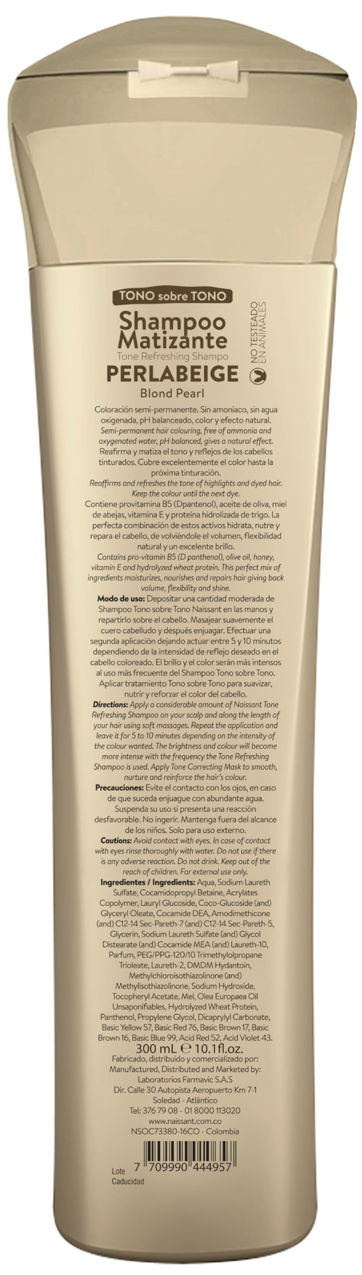 naissant Perla Beige Hair Purple Shampoo | Eliminates Brassiness | Neutralizes Yellow & Orange Tones | Paraben, Ammonia & Sulfate Free | Pro-Vitamin B5, Olive Oil & Honey (Perla Beige) 10.1 Fl Oz - Image 2