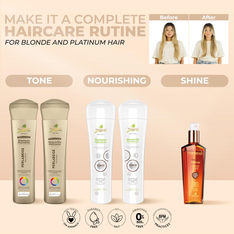 naissant Perla Beige Hair Purple Shampoo | Eliminates Brassiness | Neutralizes Yellow & Orange Tones | Paraben, Ammonia & Sulfate Free | Pro-Vitamin B5, Olive Oil & Honey (Perla Beige) 10.1 Fl Oz - Image 5
