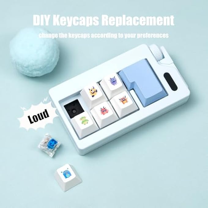 mintcaps Keyboard Fidget Toy - Loud Keyboard Fidget Clicker Cute Keyboard Clicker Fidget Button Stress Relief Fidget for Adult to Relief Stress (Blue) - Image 4