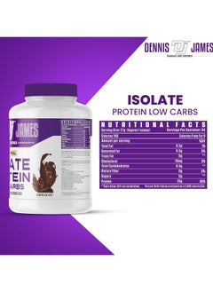 DENNIS JAMES Signature Series Isolate Protein Low Carbs 5lbs, Chocolate - Supports Muscle Recovery and Strength (84 Servings)  - Image 3
