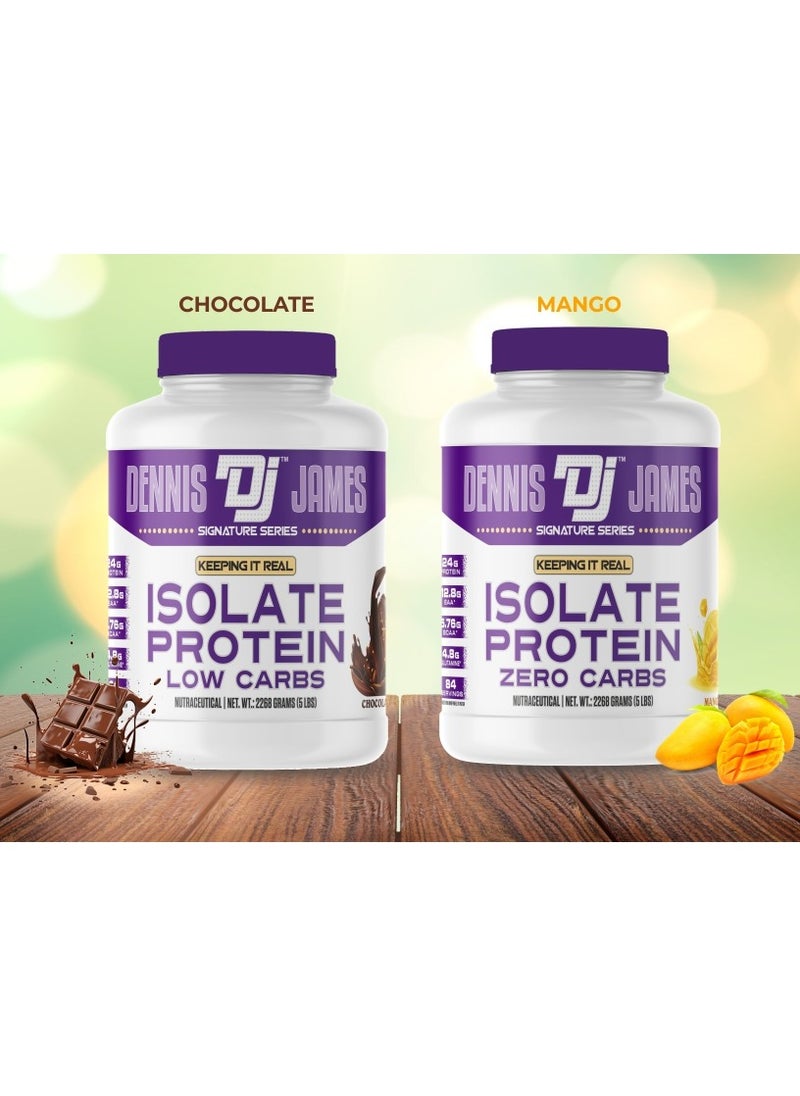 DENNIS JAMES - Signature Series Isolate Protein Low Carbs 5lbs, Chocolate - Supports Muscle Recovery and Strength (84 Servings) - Image 1