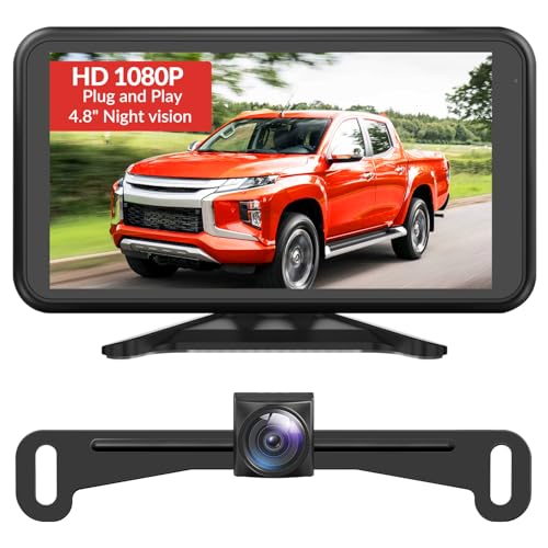 AUTO-VOX AUTOVOX Backup Camera for Car Easy Setup PlugPlay 48 1080P NoDelay Clear Night Vision Rear View Camera IP69K Waterproof 3X Zoom Back Up Camera Systems for Truck SUV Pickup Van - Image 1