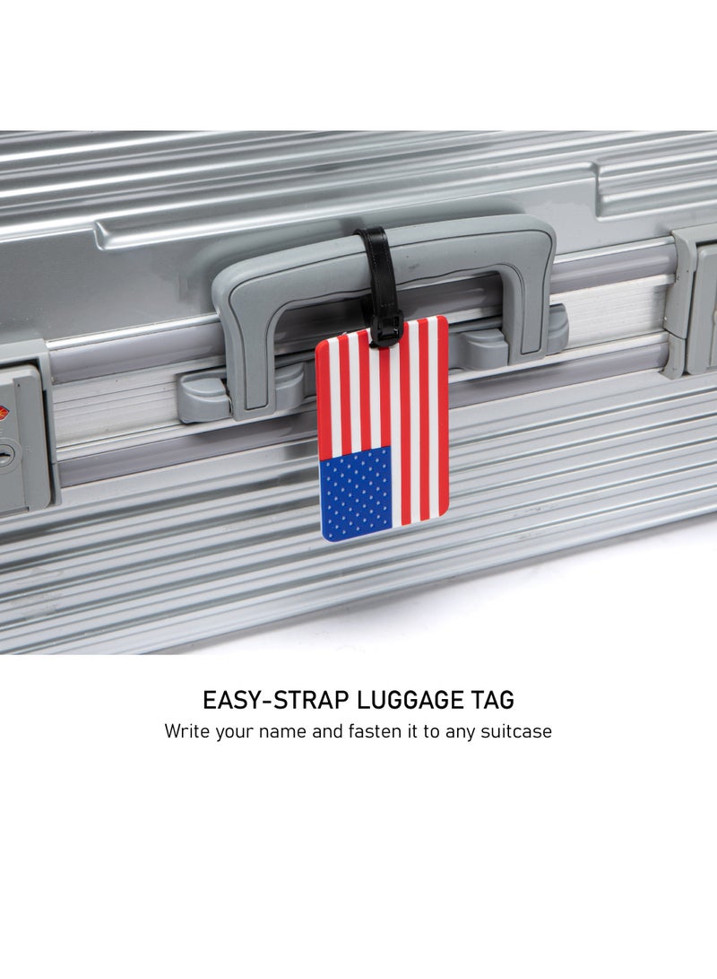 TOM CRUISER USA Flag Rubber Luggage Tag, High-Visibility 3D Travel ID Tag with Flexible Weatherproof Build, Privacy Slot & Secure Attachment Loop - Image 3