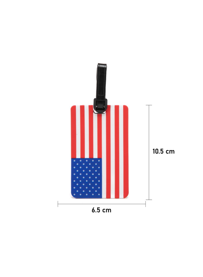 TOM CRUISER USA Flag Rubber Luggage Tag, High-Visibility 3D Travel ID Tag with Flexible Weatherproof Build, Privacy Slot & Secure Attachment Loop - Image 4
