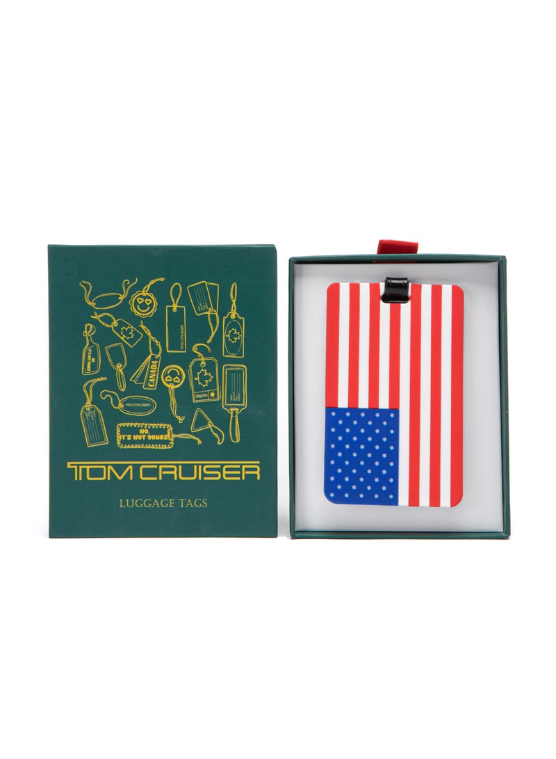 TOM CRUISER USA Flag Rubber Luggage Tag, High-Visibility 3D Travel ID Tag with Flexible Weatherproof Build, Privacy Slot & Secure Attachment Loop - Image 5