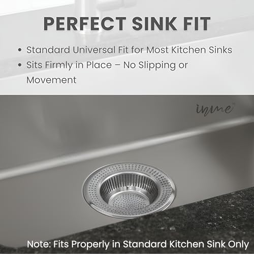 Inme Kitchen Sink Strainer/Drainer Stainless Steel, Sink Jali Drain Cover Filter Basin Waste Collector with Deep Basket, Heavy-Duty One-Piece Design Unbreakable & Rust-Proof - 11 cm (Pack of 1) - Image 5