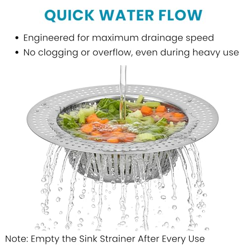 Inme Kitchen Sink Strainer/Drainer Stainless Steel, Sink Jali Drain Cover Filter Basin Waste Collector with Deep Basket, Heavy-Duty One-Piece Design Unbreakable & Rust-Proof - 11 cm (Pack of 1) - Image 4
